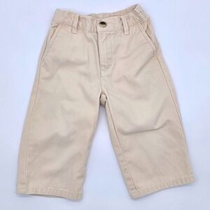 Janie and Jack Kids Chino Pants Beige Elastic Waist Pull On Size 12 18 Months